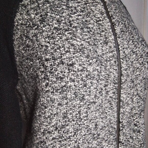 American Eagle Varsity Sweater Cardigan Zip Front Black & White size S - Picture 2 of 5
